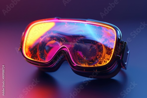 Virtual reality glasses. Isolated background. 3d rendering. VR