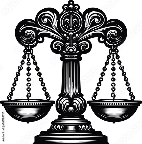 scales of justice isolated on a white background.