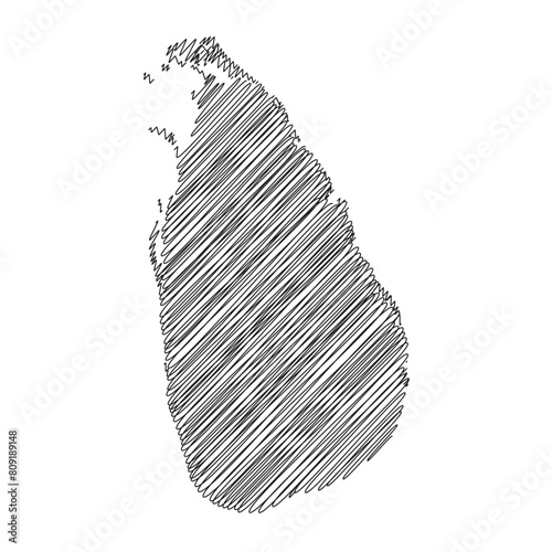 Sri Lanka thread map line vector illustration