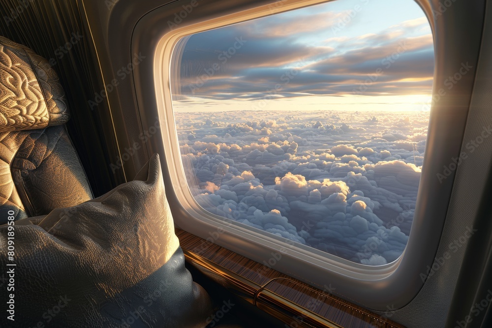 A silver airplane seat with a white cushion and a window in front of it A silver airplane seat with a white cushion and a window in front of it