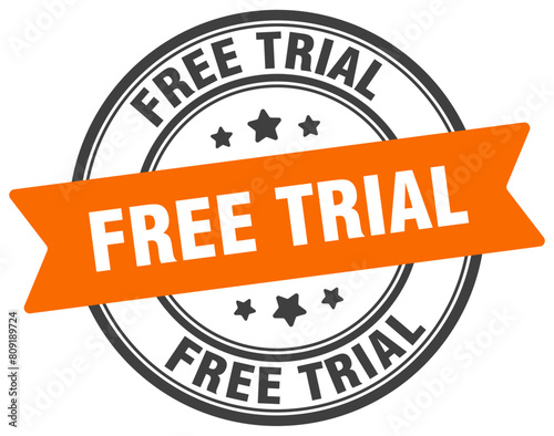 free trial stamp. free trial label on transparent background. round sign