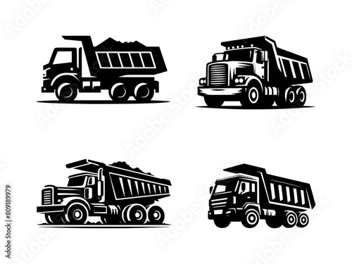 vector set of dump truck icon (artwork 1)