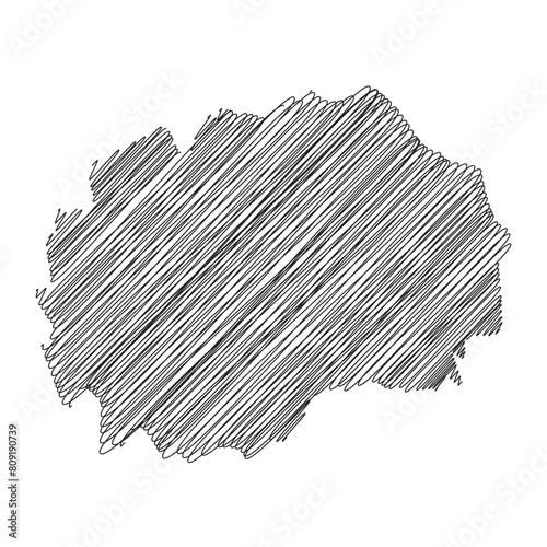 Macedonia, the Former Yugoslav Republic thread map line vector illustration