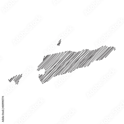 Timor Leste thread map line vector illustration
