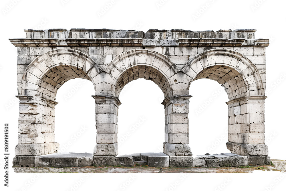 Roman Aqueduct, on a white background.
