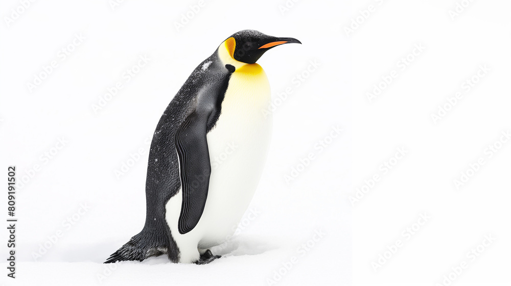 Fototapeta premium Adorable Penguin in the Snow isolated on a white background