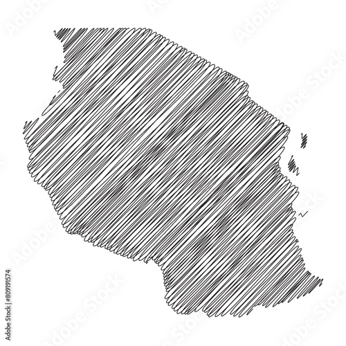 United of Republic of Tanzania thread map line vector illustration