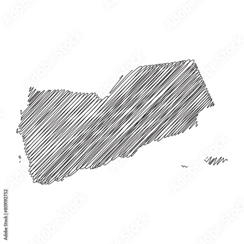 yemen thread map line vector illustration