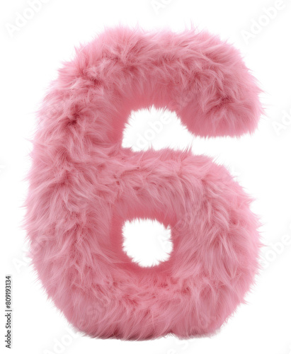 PNG Fur letter 6 pink white background accessories.