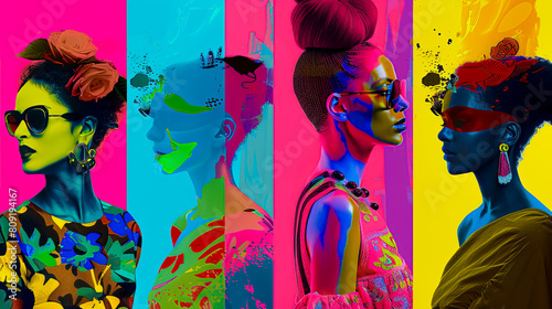 Vibrant and Stylish: A Colorful Fashion Story with Four Models