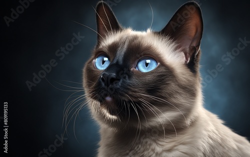 Beautiful Siamese cat Illustration © PNG 