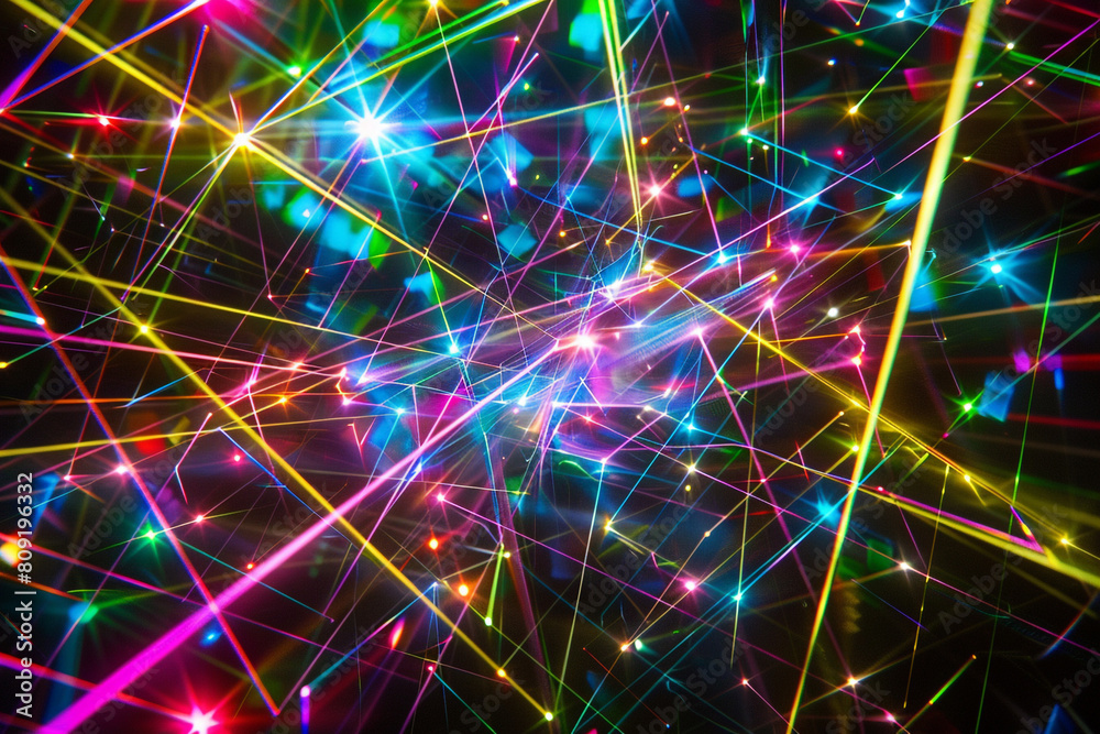 An array of colorful, digital beams intersecting at various points creating a complex plexus effect. An array of colorful, digital beams intersecting at various points creating a complex plexus effect.