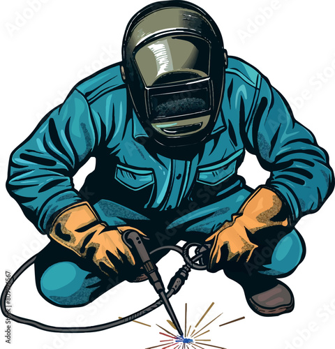 welder vector transparent background