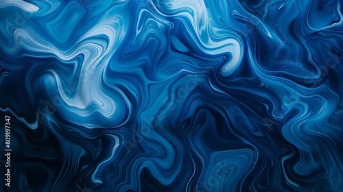 Blue swirling liquid art pattern