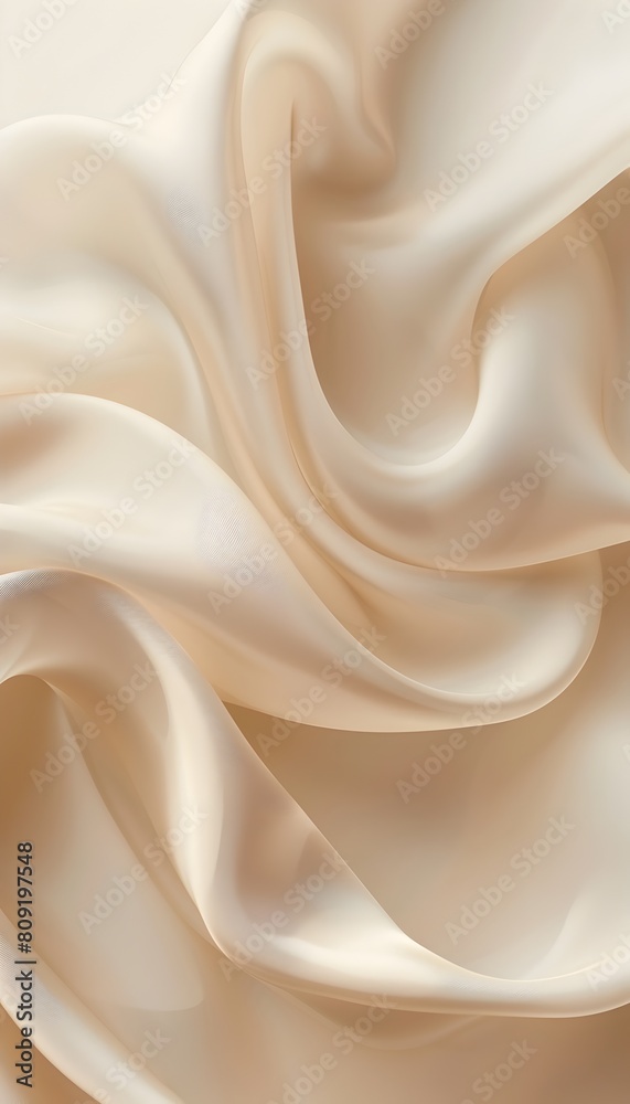 Fototapeta premium Elegant Satin Fabric Texture with Flowing Curves and Soft Tones