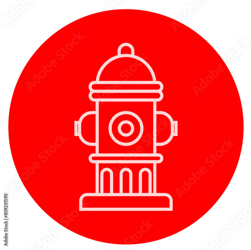 Red Hydrant vector icon illustration