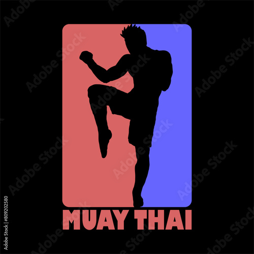 illustration vector muay thai poster style