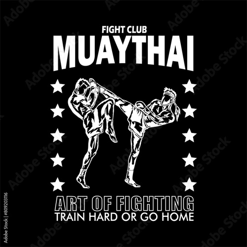 illustration vector muay thai poster style