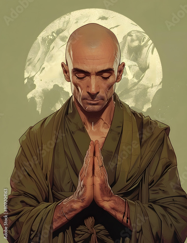 mediting monk.  photo