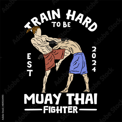 illustration vector muay thai poster style