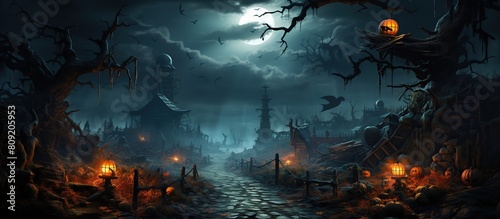 Halloween background with pumpkins.