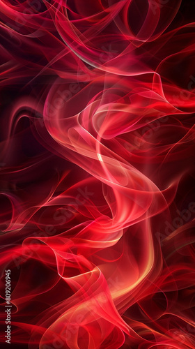 Electric scarlet red abstract waves styled as flames ideal for a vibrant passionate background