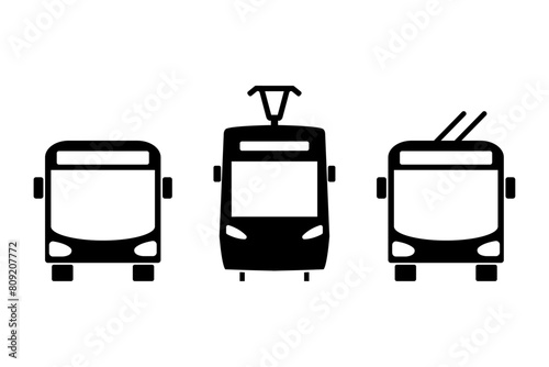 public transport. bus, trolleybus, tram icon. vector