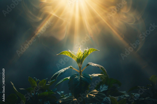 A duvalia plant surrounded by a halo of light photo