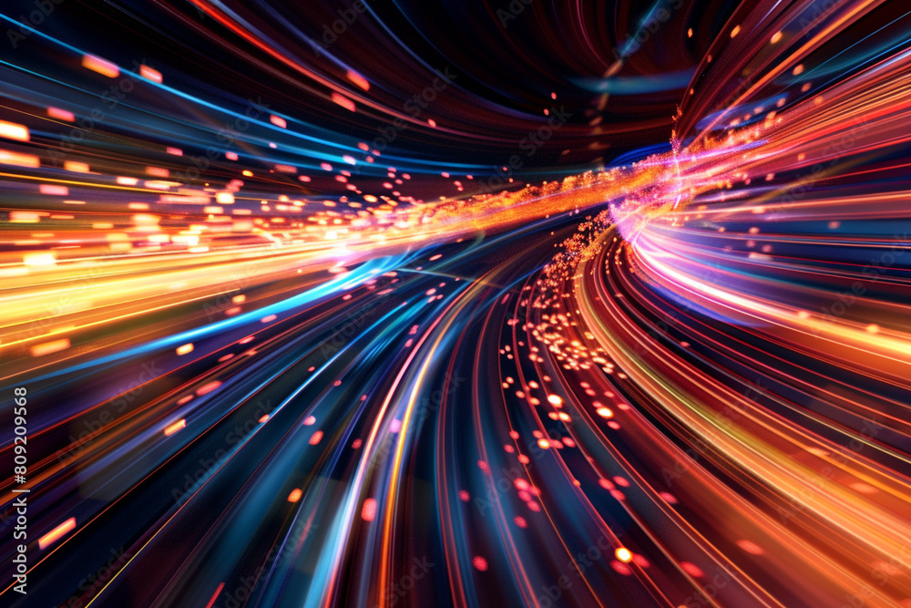 A dynamic and modern digital technology abstract background, featuring blurred and moving lights The composition is executed in the style of precisionist lines, creating a sense of clarity A dynamic and modern digital technology abstract background, featuring blurred and moving lights The composition is executed in the style of precisionist lines, creating a sense of clarity