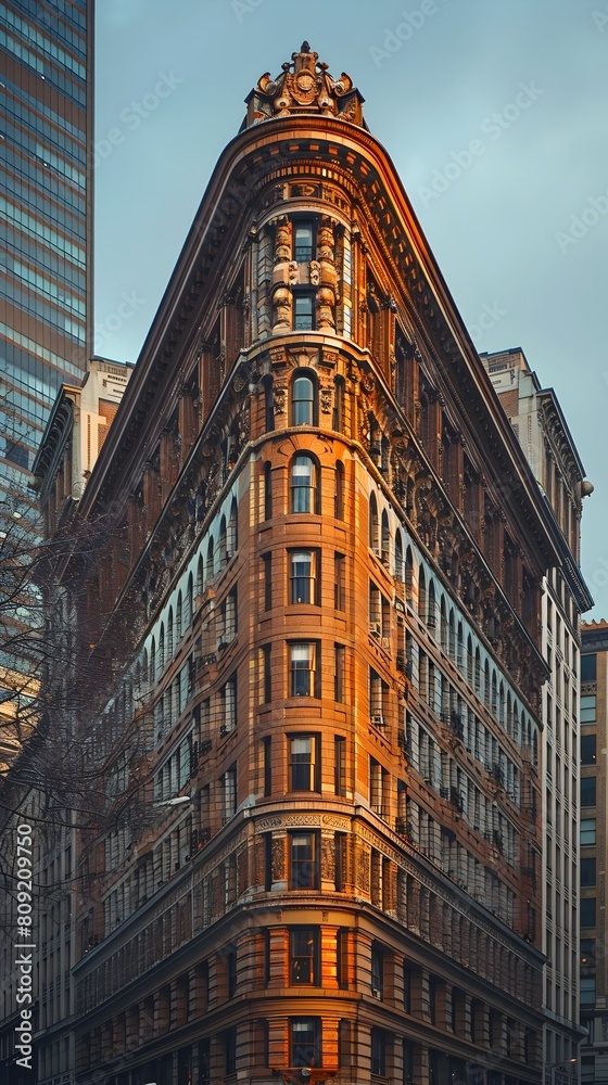 Obraz premium Curvilinear Building Edge: A Glimpse into the World of Geometric Abstraction