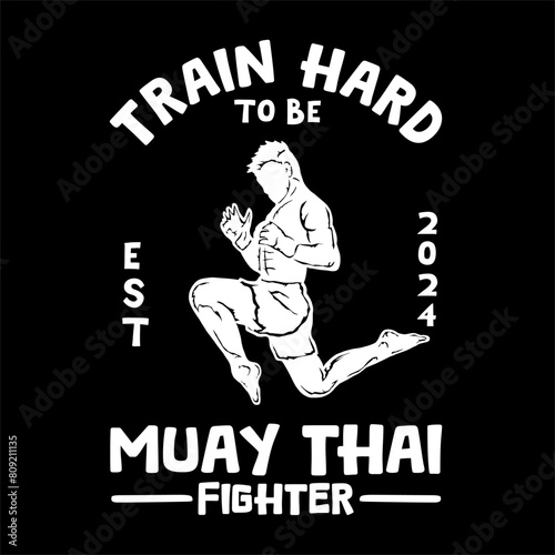 illustration vector muay thai poster style