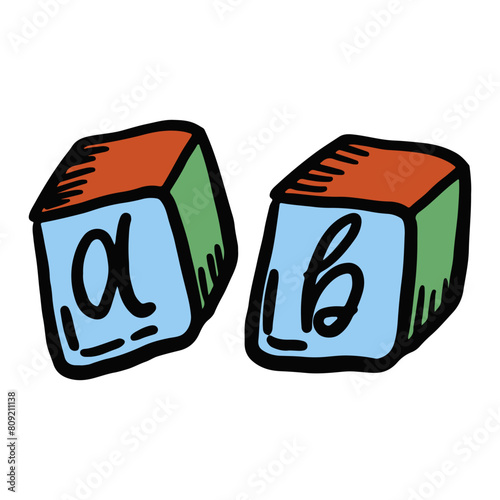 Alphabet cubes doodle