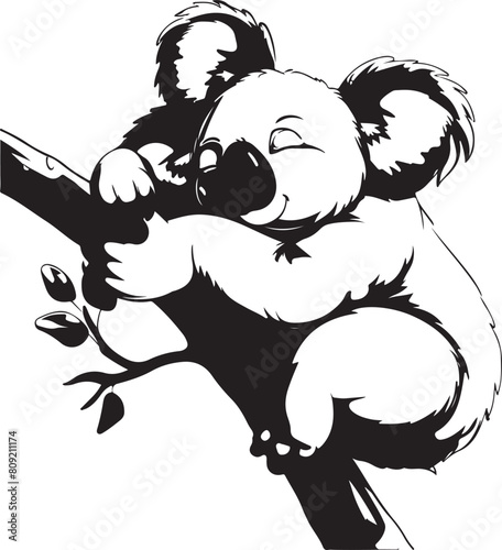 lazy koala bear vector transparent background