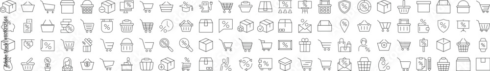 Shopping Linear Icon. Perfect for design, infographics, web sites, apps.