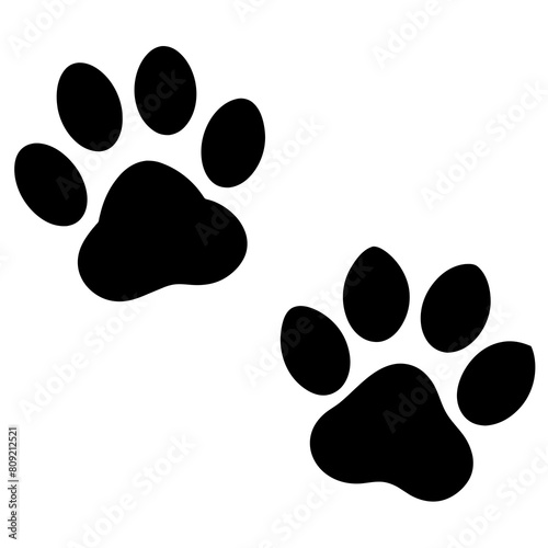 Dog and cat paw vector silhouette an white background