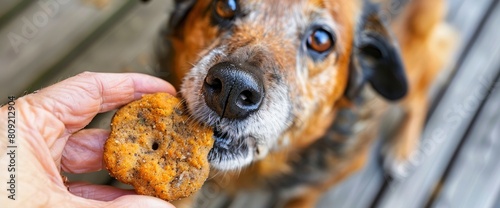 A Dog Indulges In A Snack  Promoting Pet Dental Care And Oral Hygiene  Background