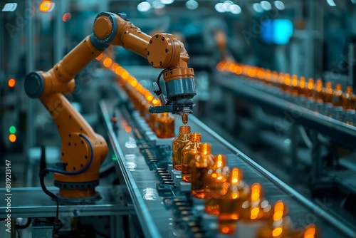Industrial robots in production automate labor processes, increase productivity, accuracy and safety of work