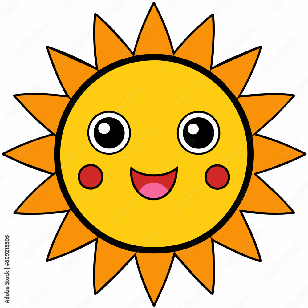 Happy sun vector illustration 