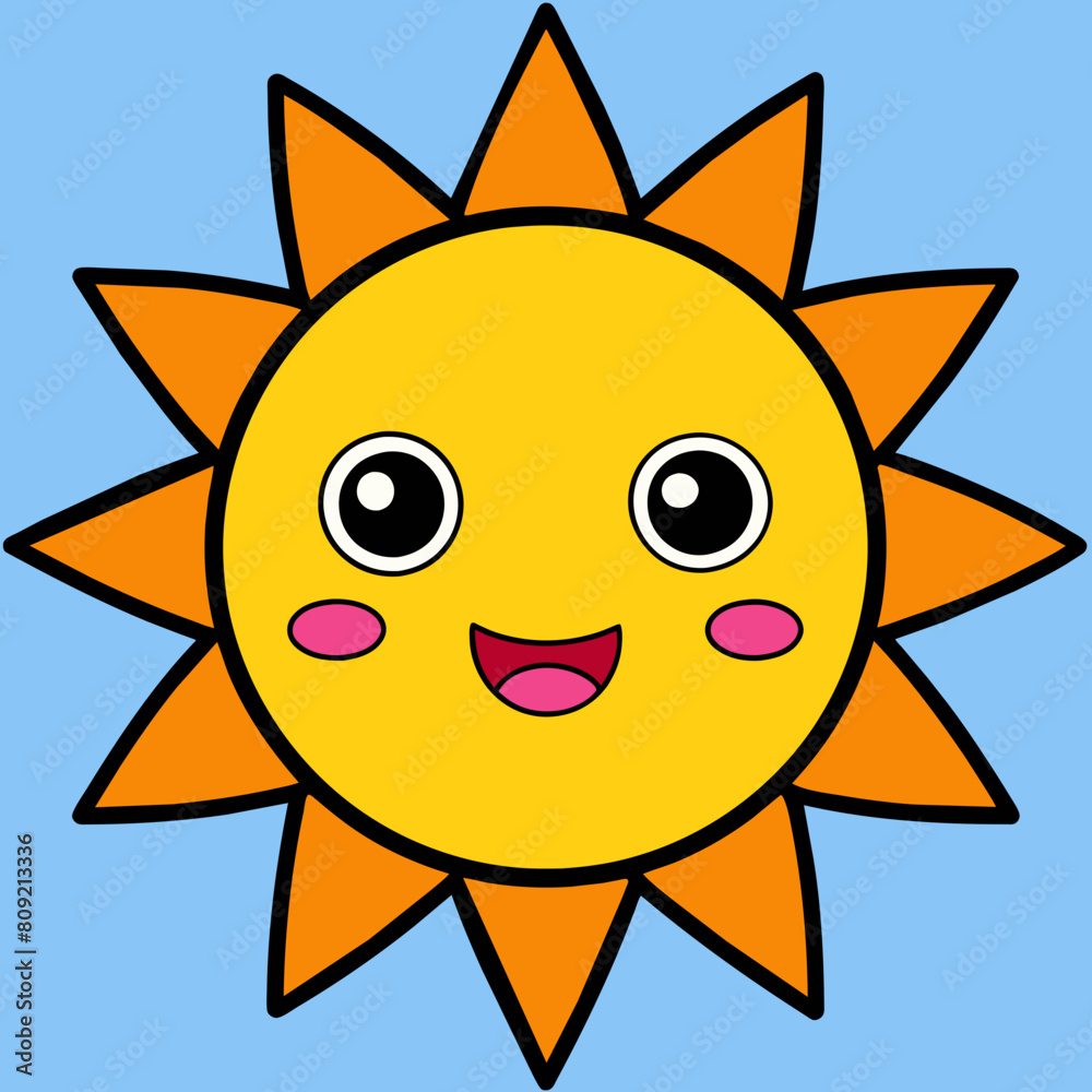 Happy sun vector illustration 