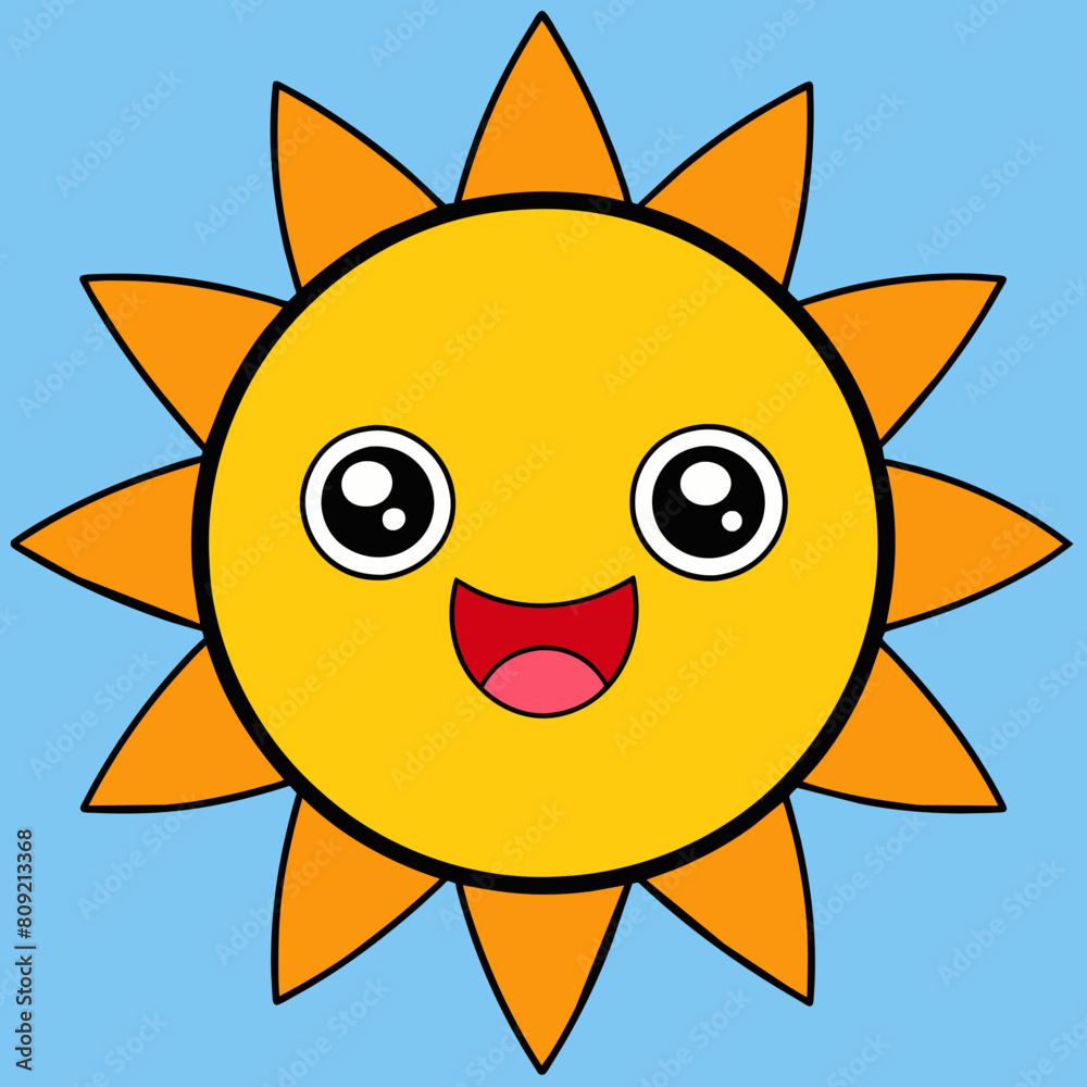 Happy sun vector illustration Happy sun vector illustration