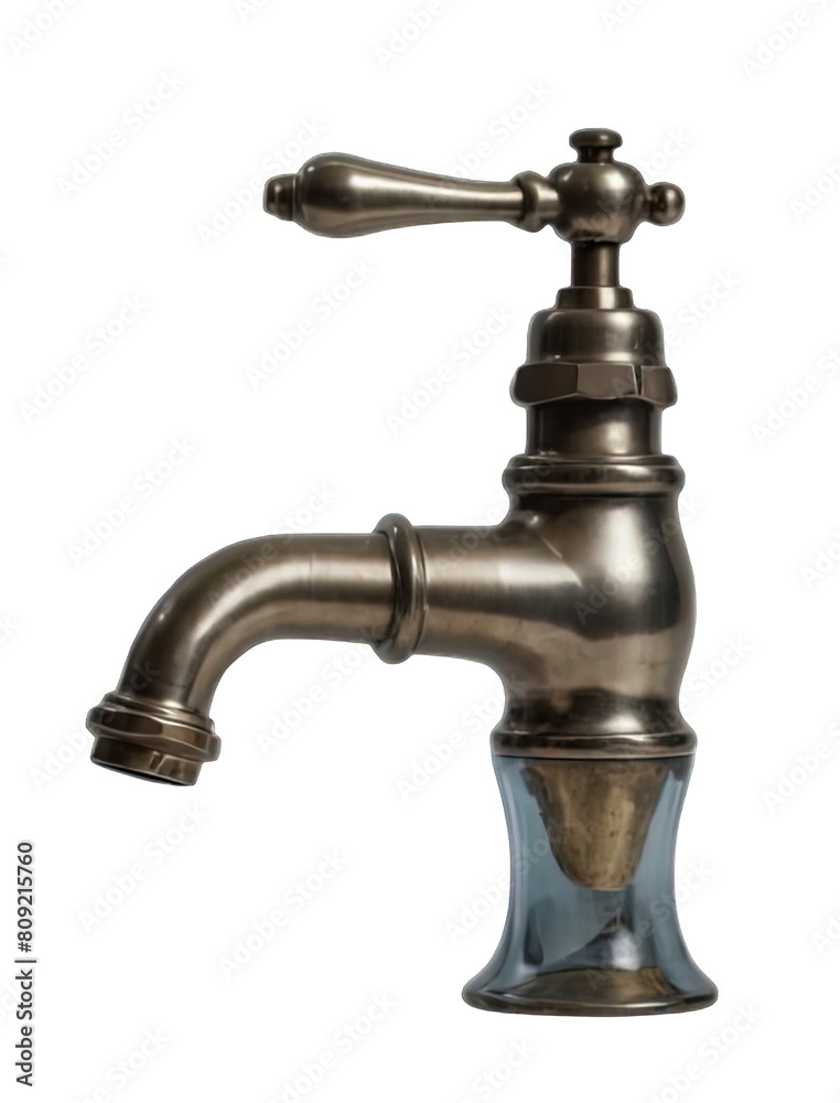Faucet on transparent Faucet on transparent