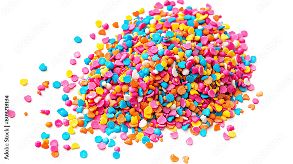 Bright Confetti Sprinkles isolated on a transparent background