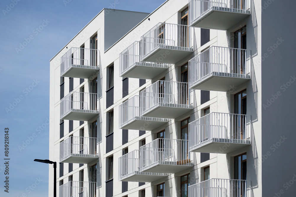 Modern multistorey building with balconies Modern multistorey building with balconies