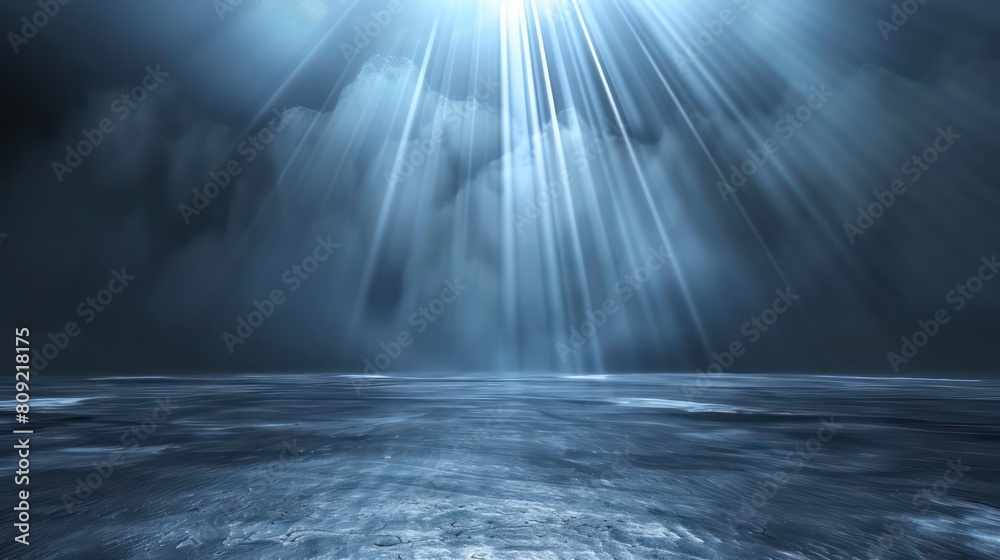 Obraz premium Universal abstract gray blue background with beautiful rays of illumination. Light interior wall for presentation