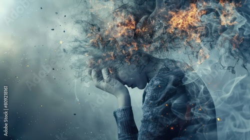 Understanding posttraumatic stress disorder: Symptoms and effects. Concept Mental health, PTSD symptoms, Trauma effects, Coping mechanisms, Therapy options photo