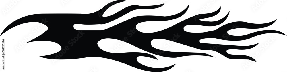 Tribal black fire flame tattoo design for car sides and motorcycle. Fire a flaming flat icon . Contour bonfire ,filled elements isolated on transparent background. Hand drawn monochrome vector . Tribal black fire flame tattoo design for car sides and motorcycle. Fire a flaming flat icon . Contour bonfire ,filled elements isolated on transparent background. Hand drawn monochrome vector .