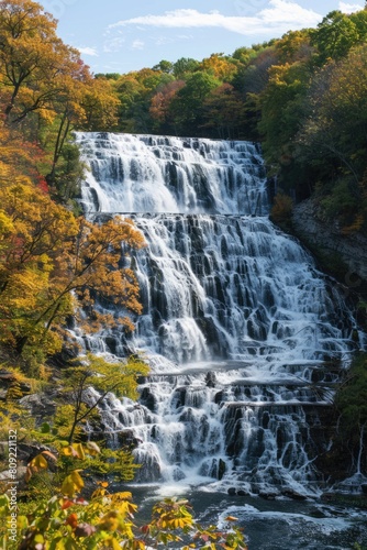 Falls  A Breathtaking Waterfall Amidst the Beauty of Nature s River and Forest Landscape