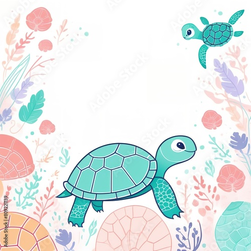 Watercolor sea turtle. illustration for greeting cards, invitations and other printing and web projects