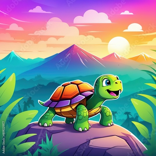 Watercolor sea turtle. illustration for greeting cards, invitations and other printing and web projects