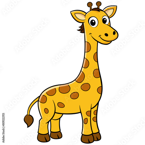 American Giraffe  Cartoon Vector Illustration © CreativeDesigns